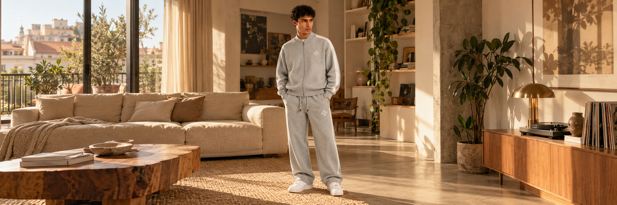 Ensemble Knitted gris ATNT PARIS, lifestyle vacances