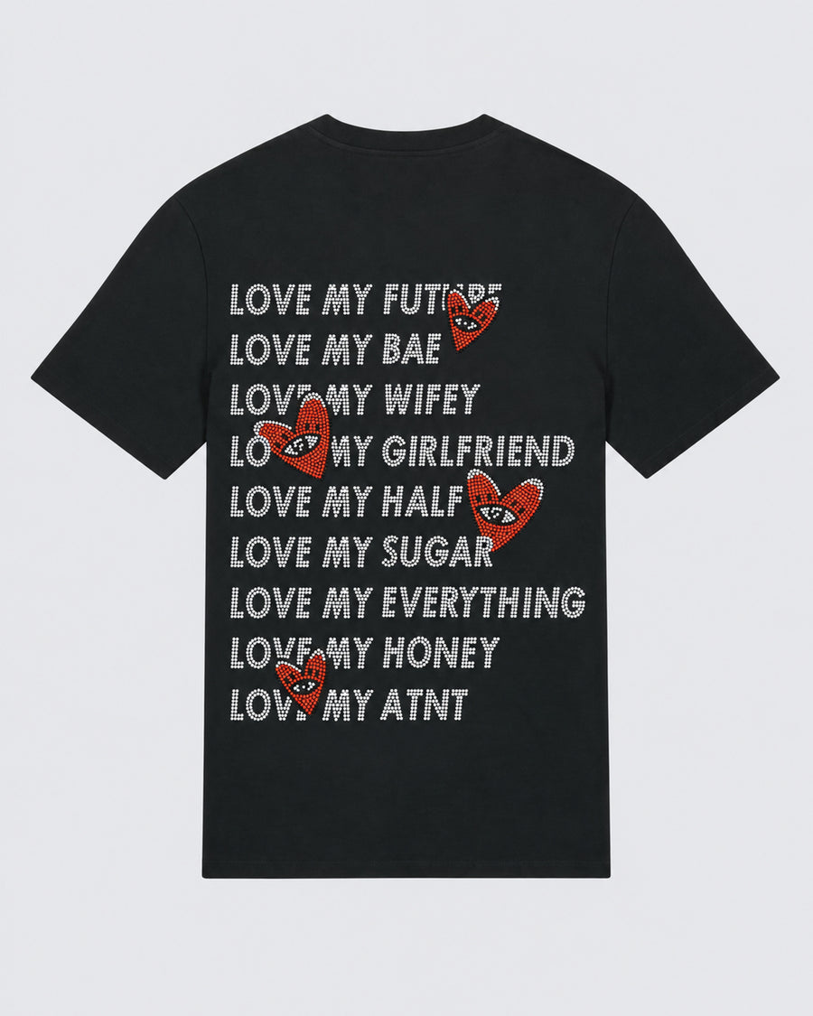 Tee shirt unisexe love heart strass