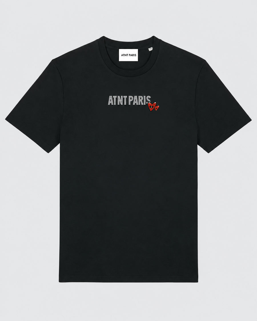 Tee shirt unisexe love heart strass
