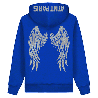 Rhinestone - Sweat Capuche Bleu roi Dark Angel