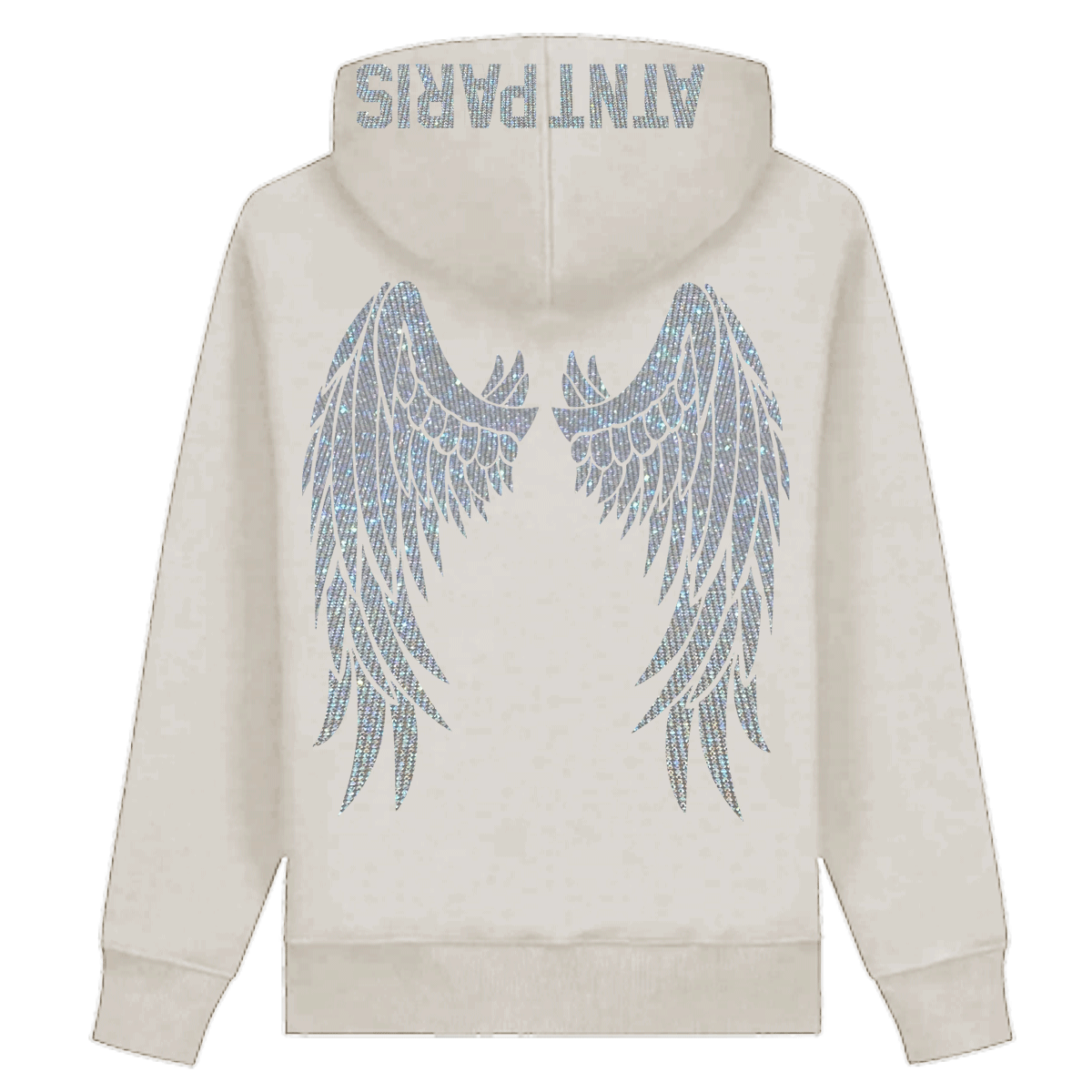 Rhinestone - Sweat Capuche Blanc Dark Angel
