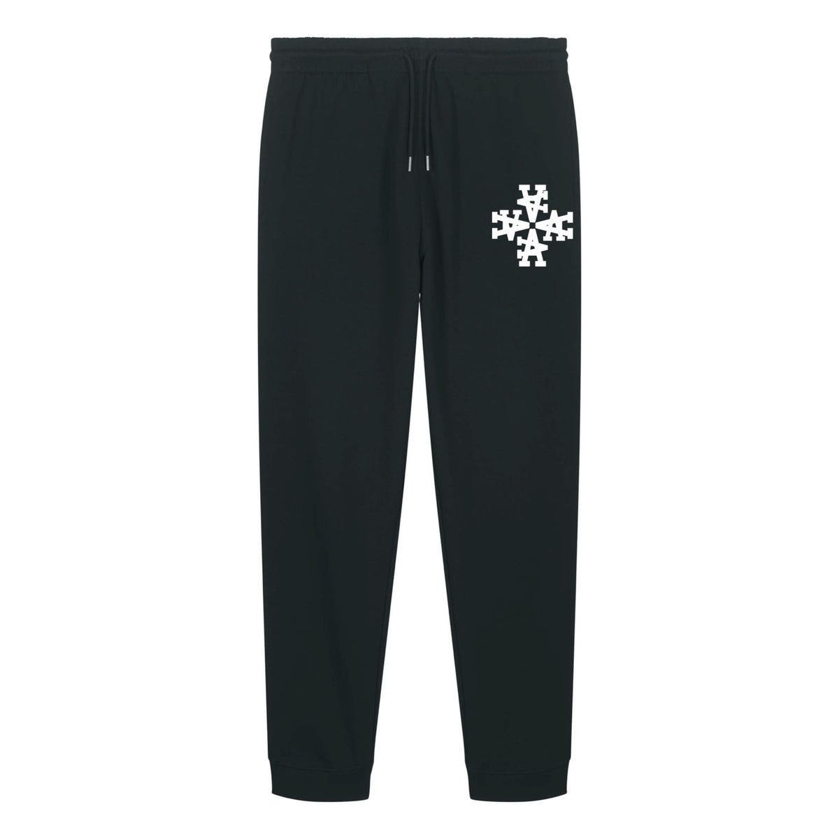 Bas de jogging logo a4 noir ATNT PARIS, vue de face.