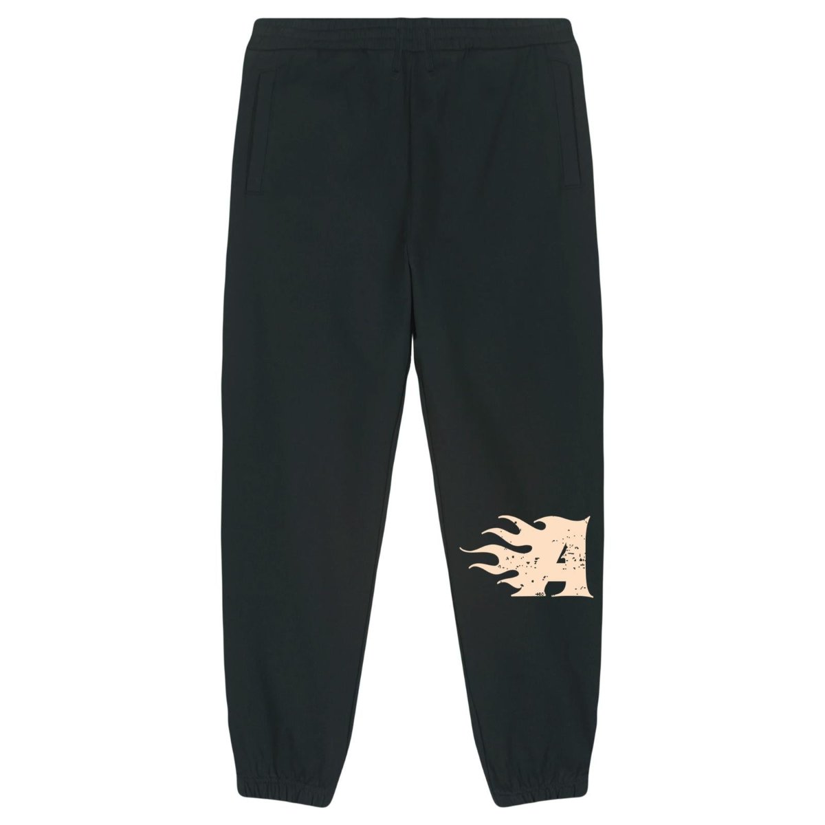 Bas de jogging noir collection break ATNT PARIS, vue de face.