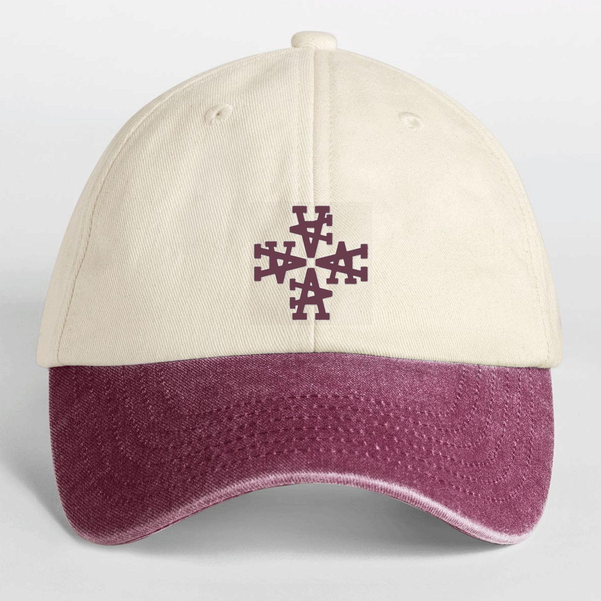 Casquette Vintage Logo A -Blanc/Bordeaux