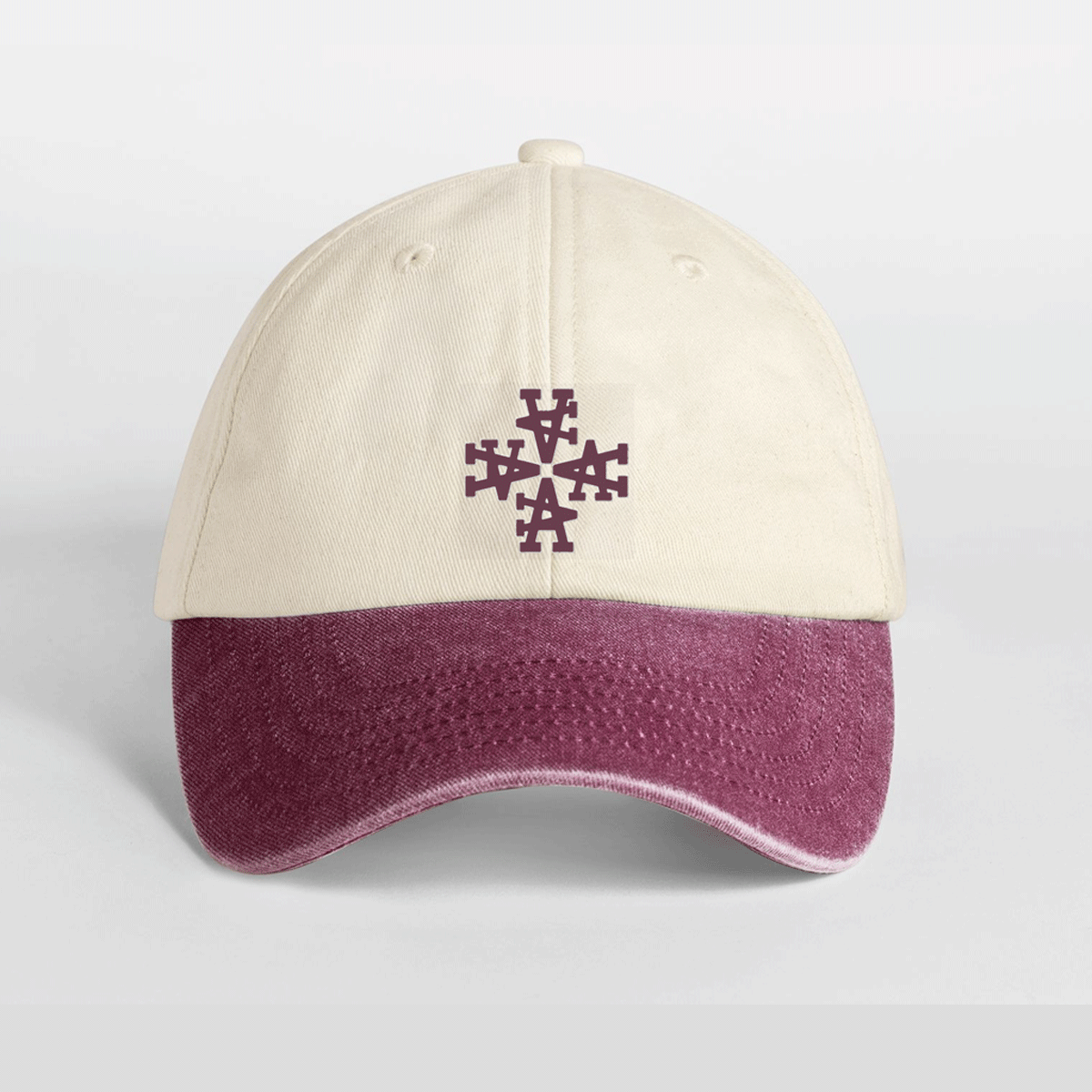 Casquette Vintage Logo A -Blanc/Bordeaux