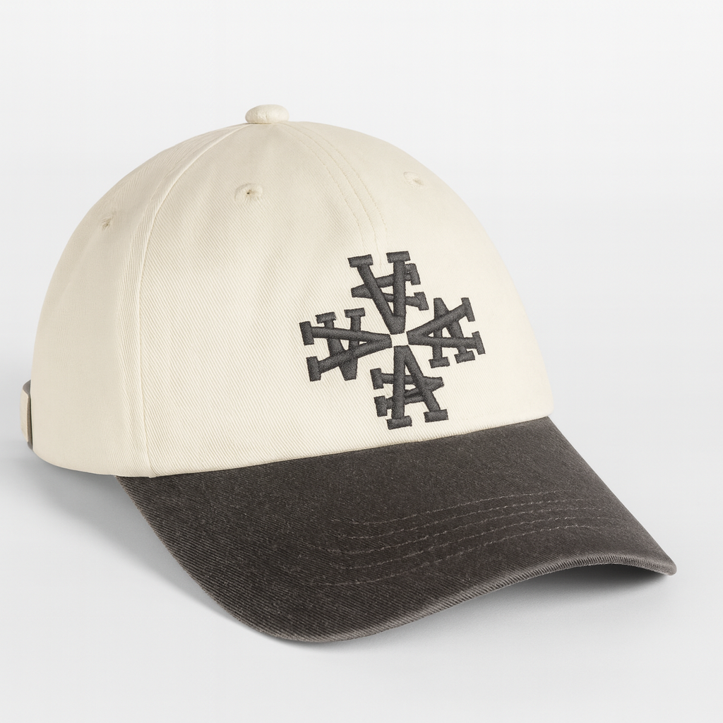 Casquette vintage logo a -blanc/noir ATNT PARIS, vue de trois quarts.