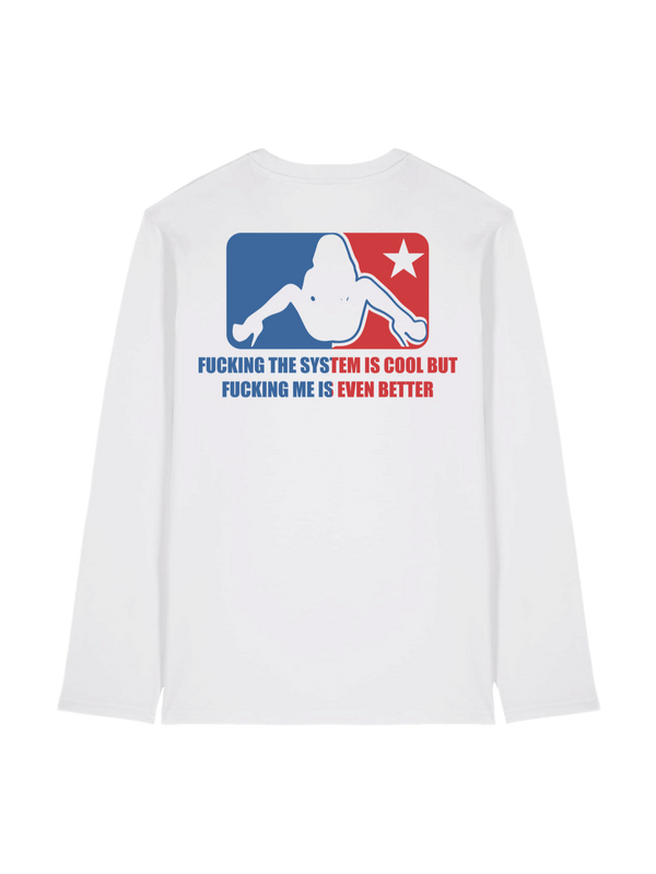 T-Shirt Manche Longue Blanc Fuck The System
