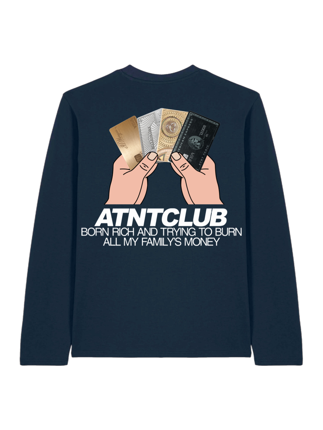 T-Shirt Manche Longue Bleu Marine Born Rich