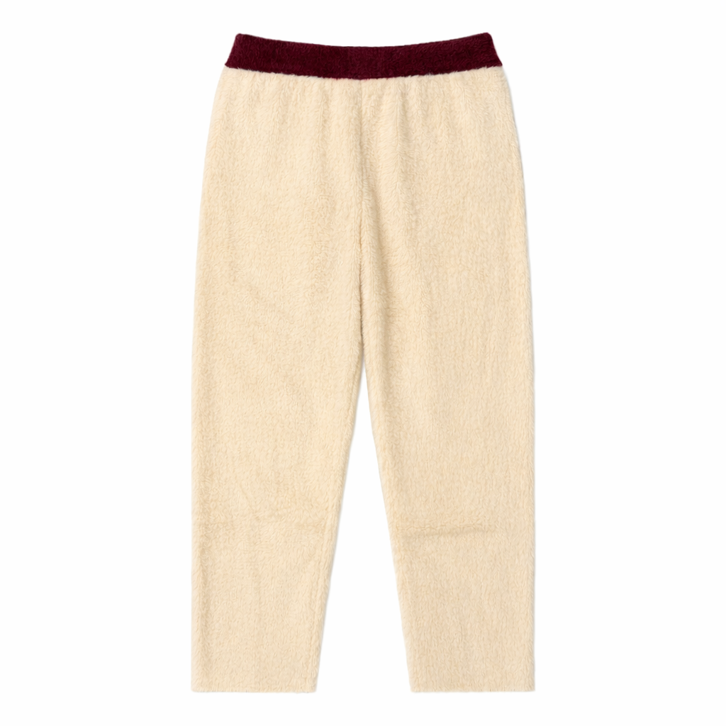 Jogging signature sherpa zippée crème & bordeaux ATNT PARIS, vue de dos.