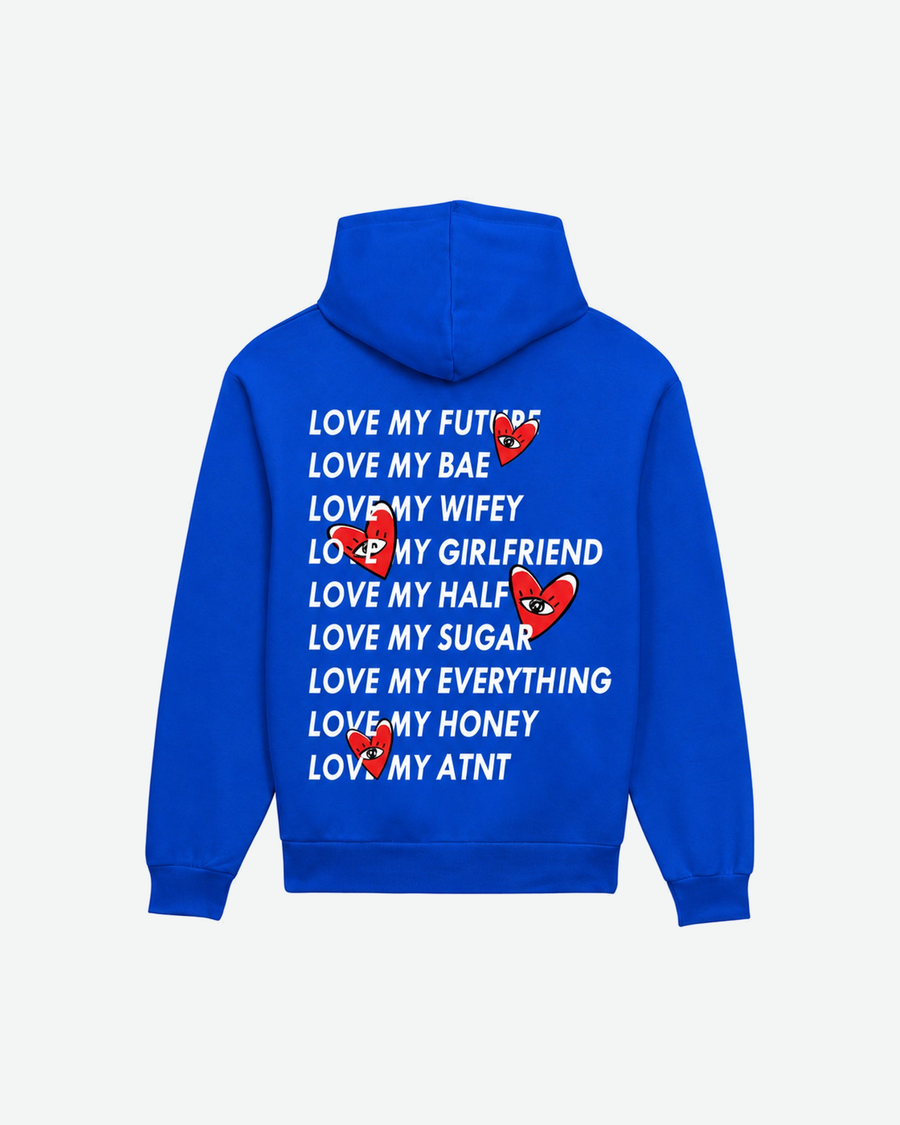 Sweat Capuche Bleu roi Love Heart