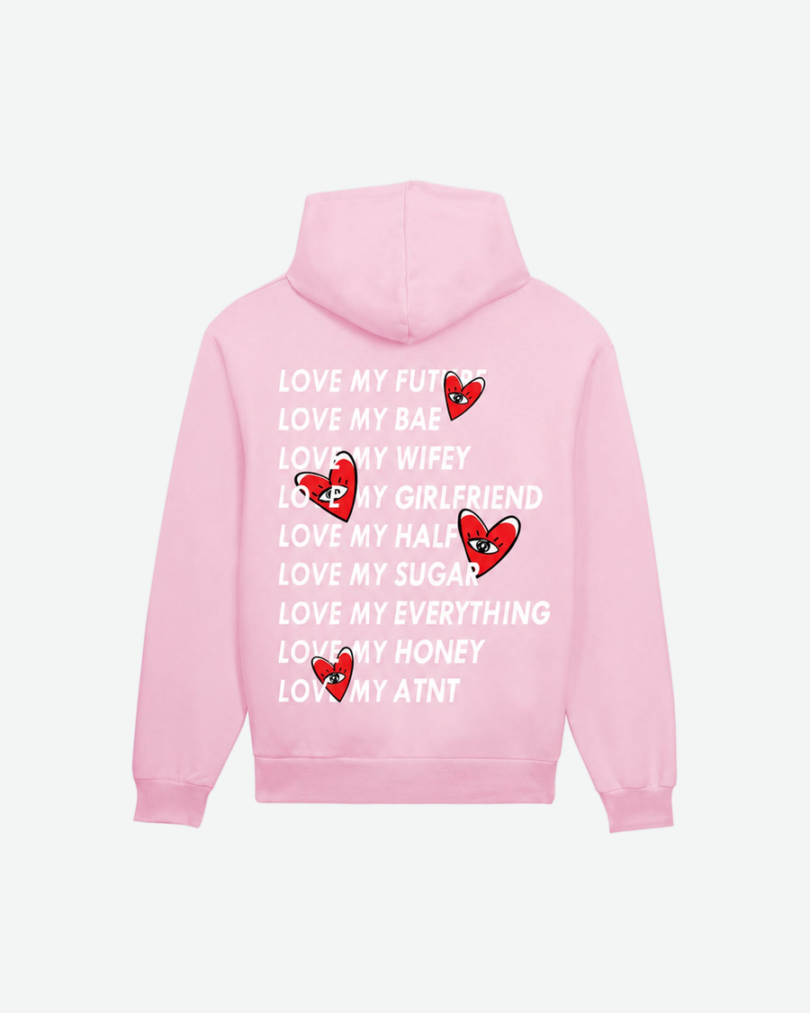 Sweat Capuche Light Pink Love Heart