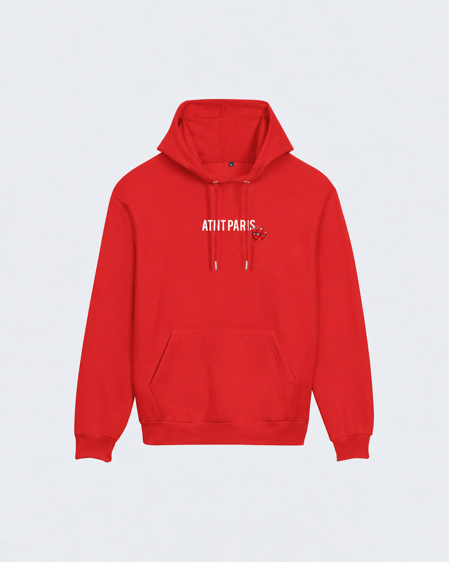 Sweat Capuche Rouge Love Heart
