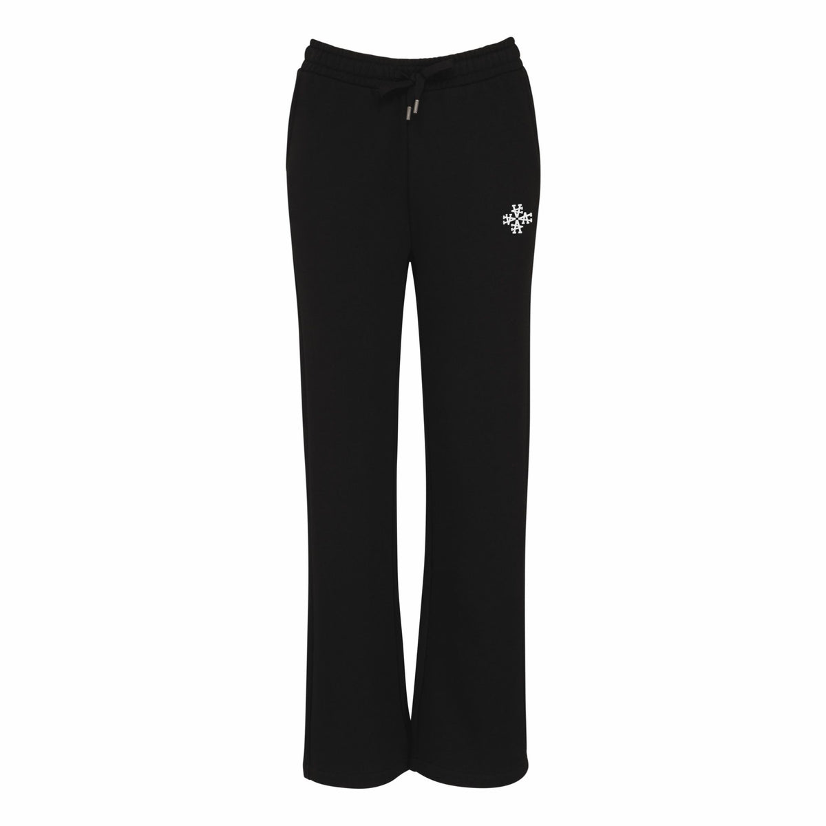 Pantalon de jogging ample noir en French Terry pour femme ATNT PARIS, vue de face.