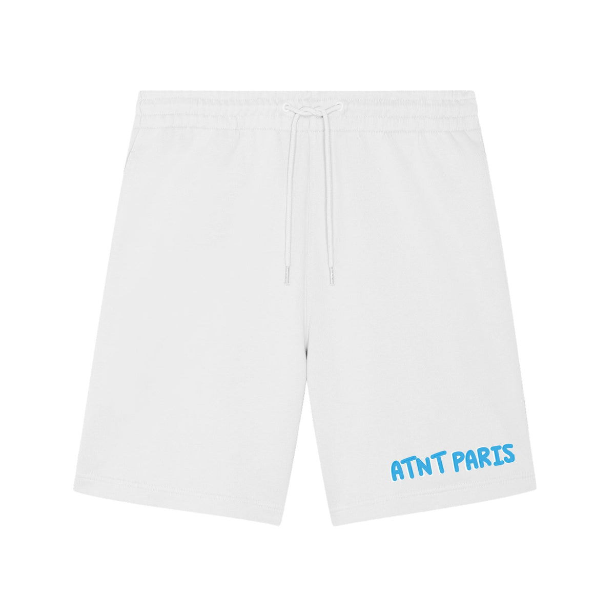 Short logo Love Is a Feeling blanc ATNT PARIS, vue de face.