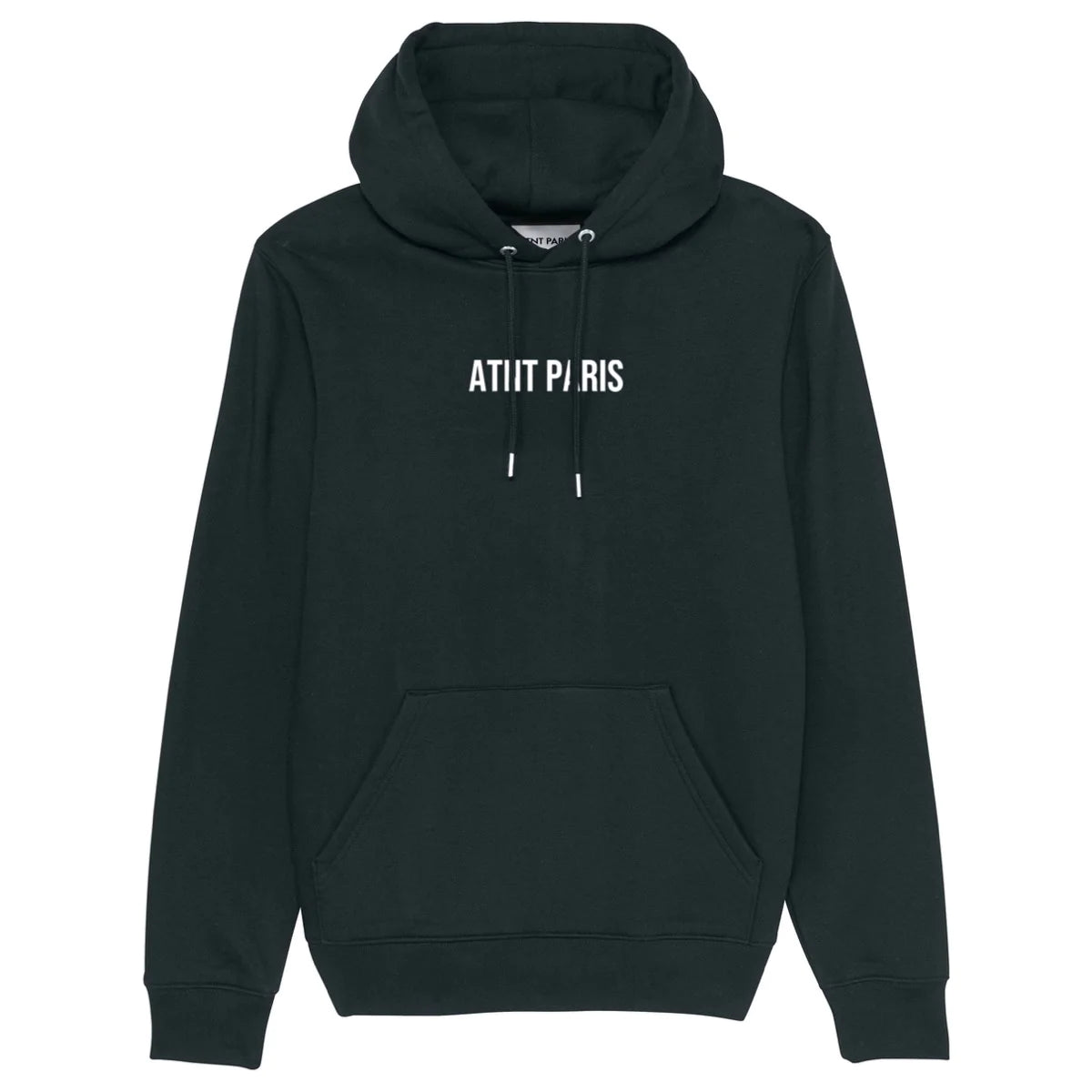 Sweat à capuche noir f***ed ATNT PARIS, vue de face.