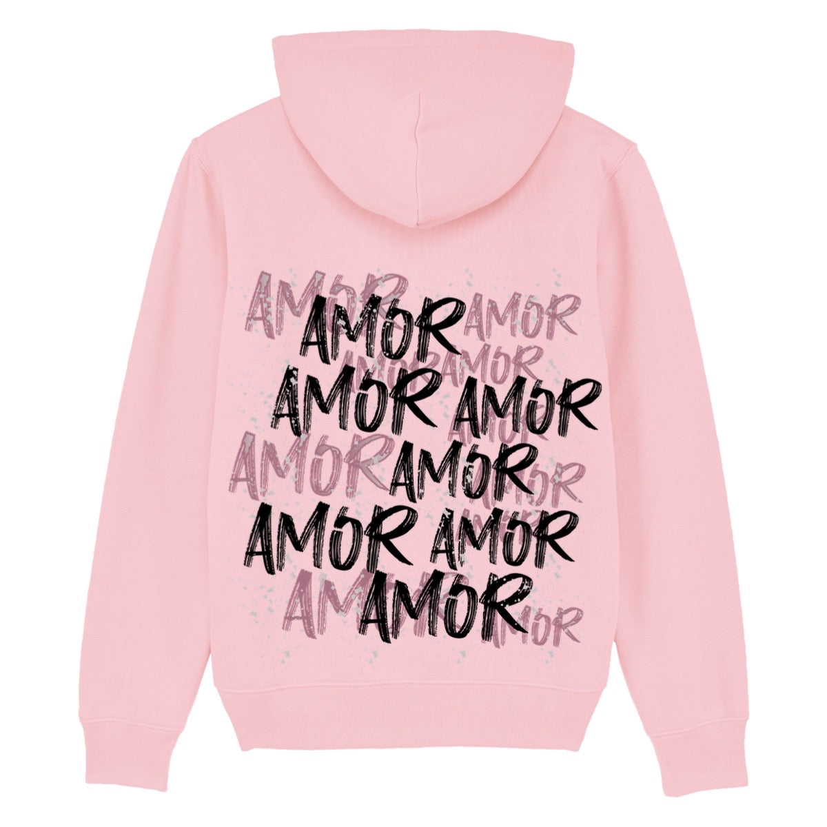 Sweat à capuche rose clair amor ATNT PARIS, vue de dos.