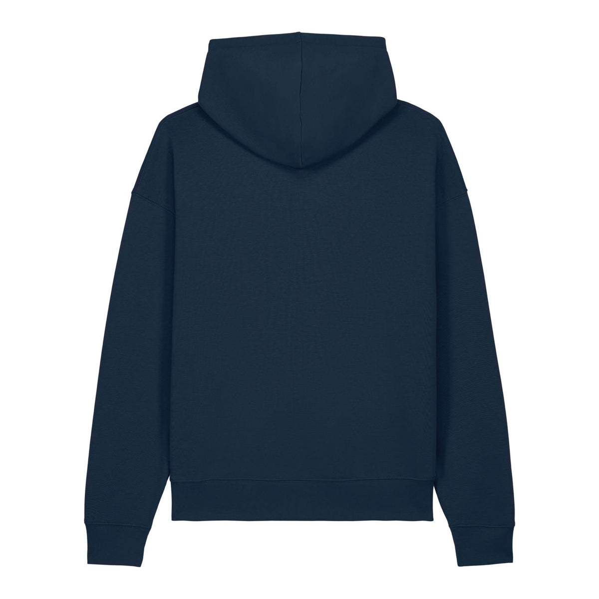 Sweat à capuche signature bleu marine oversize ATNT PARIS, vue de dos.