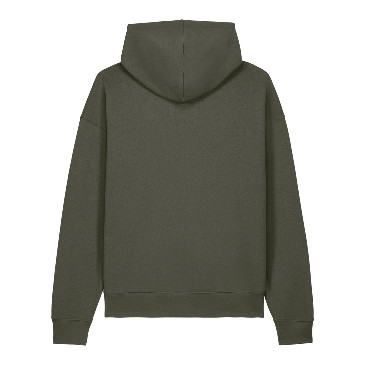 Sweat à capuche signature kaki oversize ATNT PARIS, vue de dos.