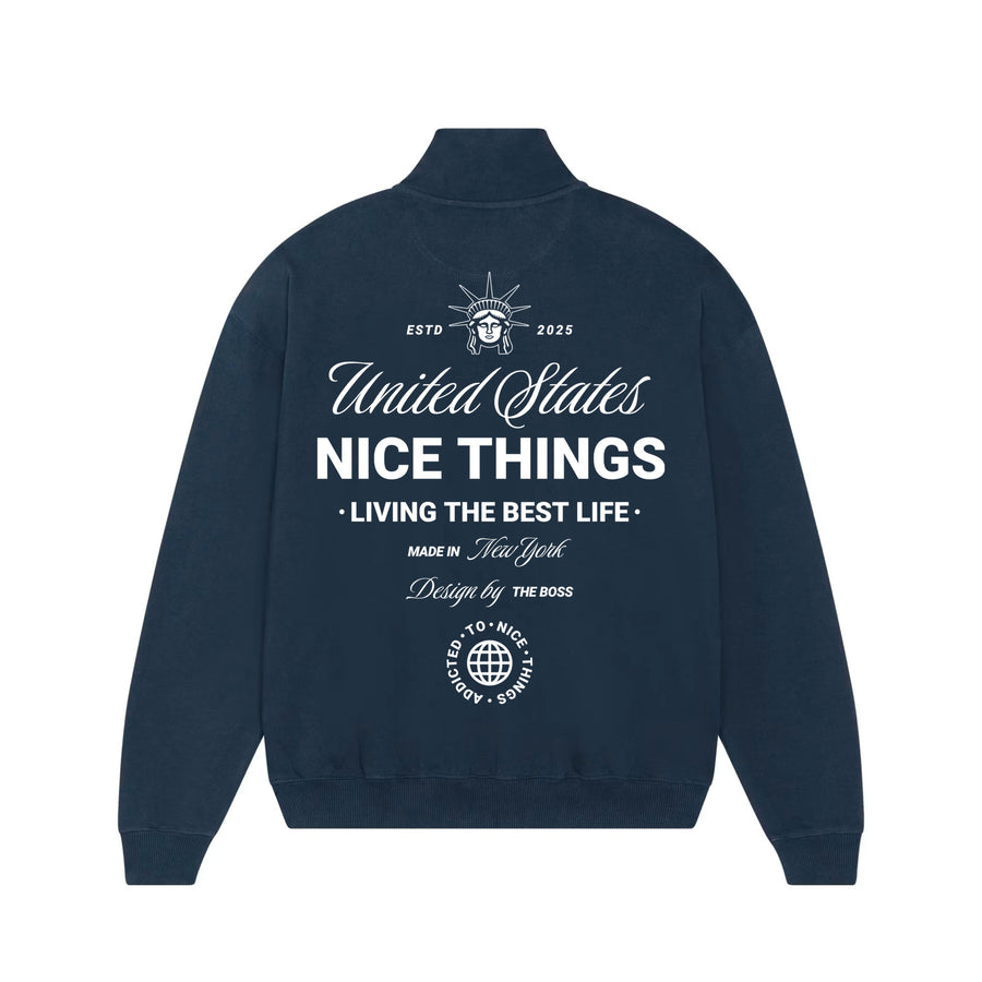 Sweat Col Trucker navy –  Nyc Héritage