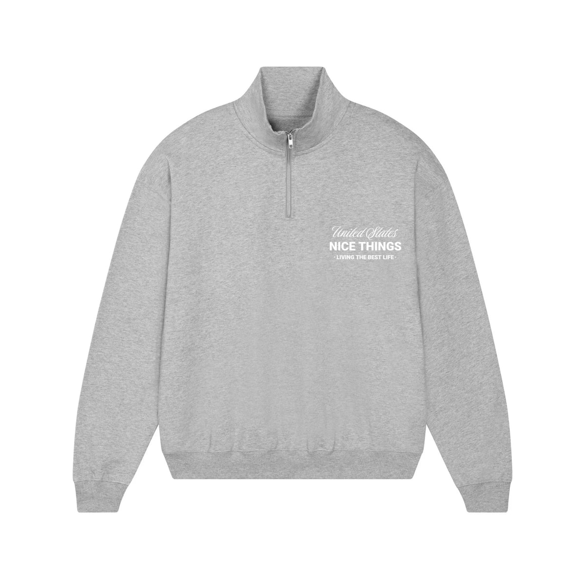 Sweat col trucker gris NYC Héritage ATNT PARIS, vue de face.