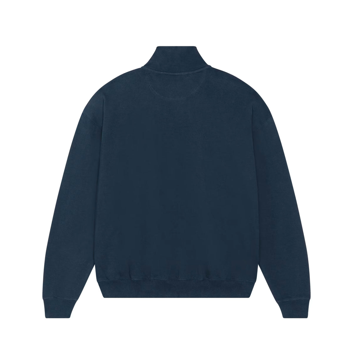 Sweat col trucker signature bleu marine ATNT PARIS, vue de dos.