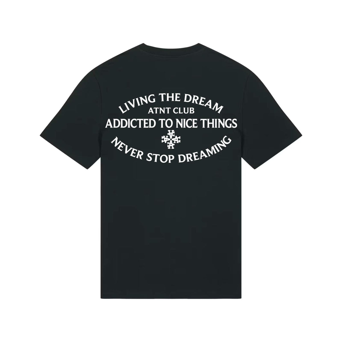 T-shirt classique noir Never Stop Dreaming ATNT PARIS, vue de dos.