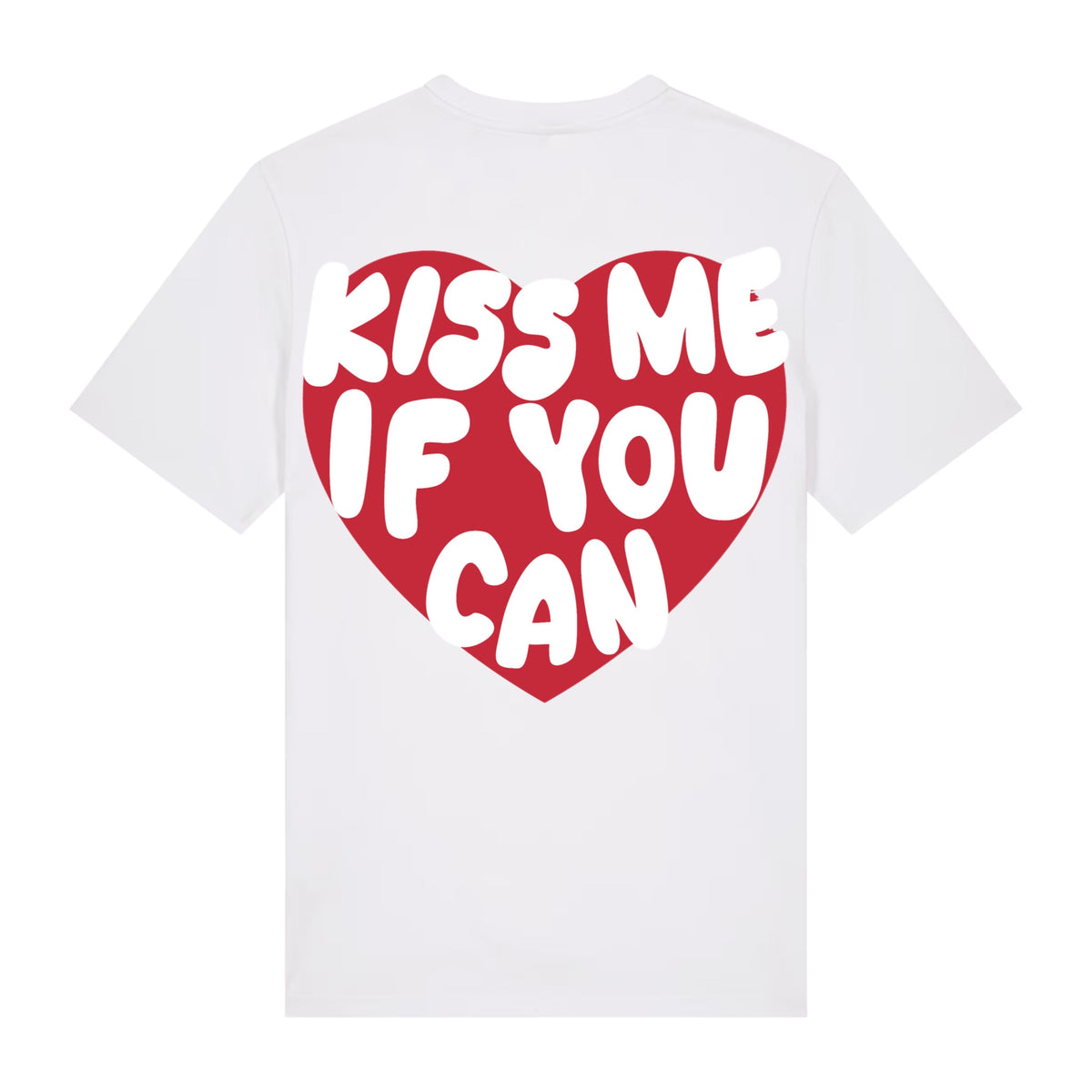 T-shirt Kiss Me If You Can blanc ATNT PARIS, vue de dos.