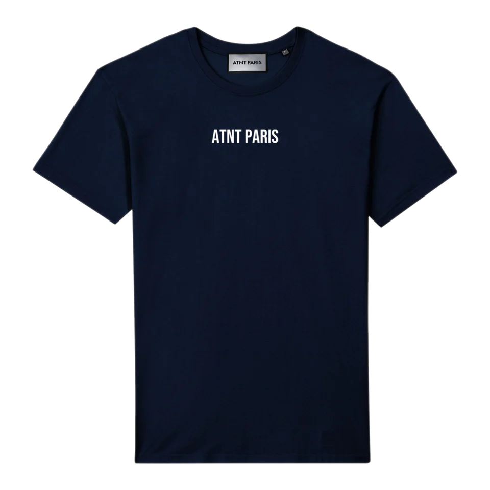 T-shirt noir unisexe love ATNT PARIS, vue de face.