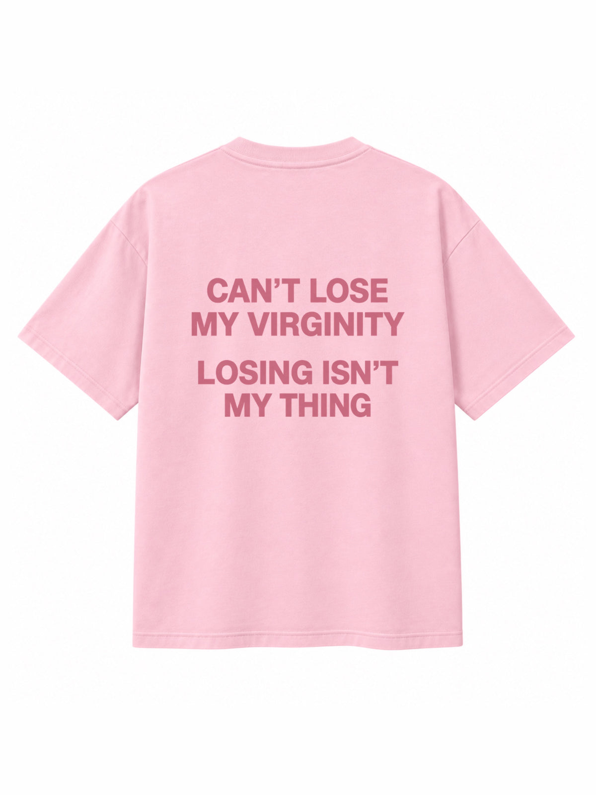 T-shirt rose Can't Lose My Virginity ATNT PARIS, vue de dos.