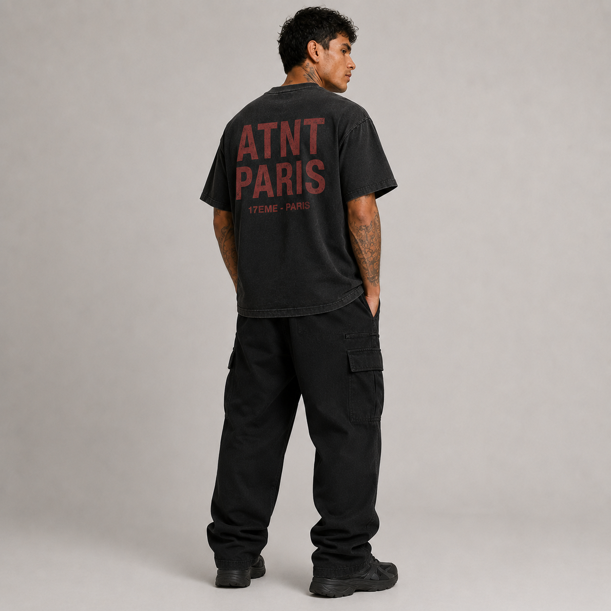 T-shirt Washed Black ATNT Paris 17ème — Remember Edition