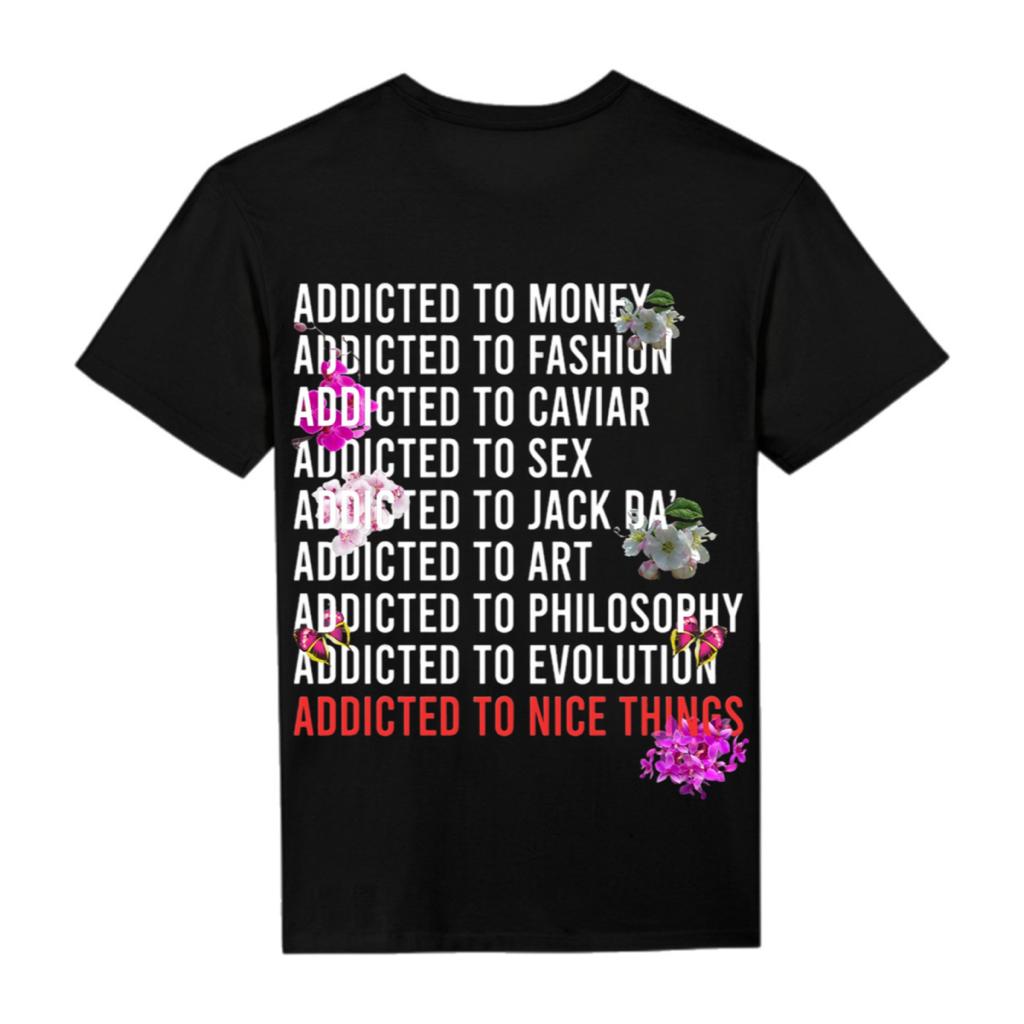 Tee shirt Unisexe Noir Addicted Flower