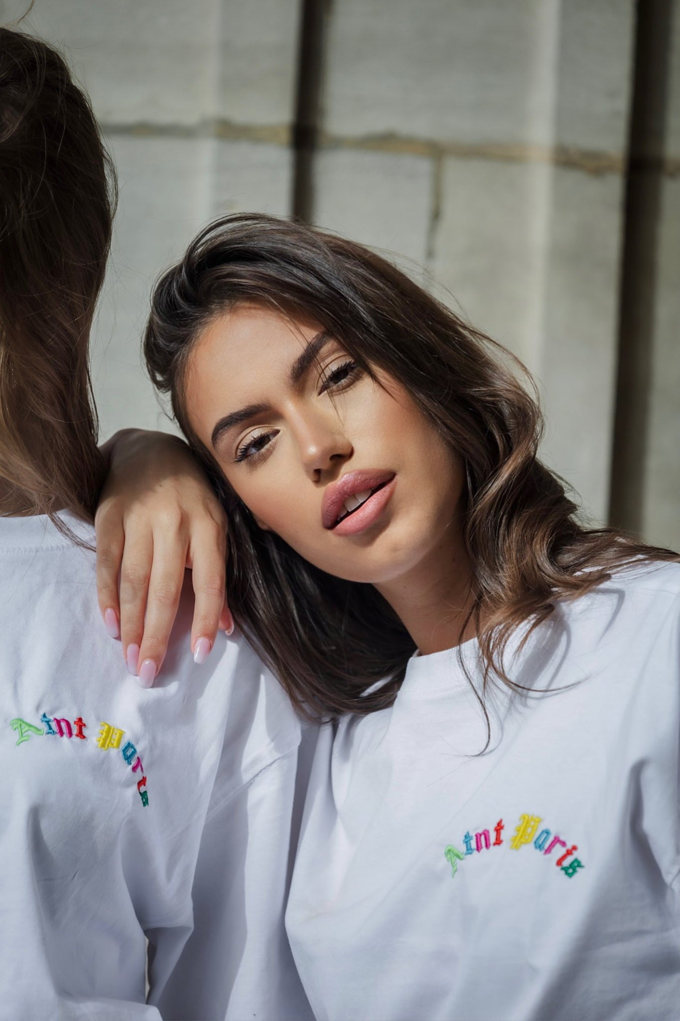 Atnt Color - Tee Shirt Oversize Blanc brodé