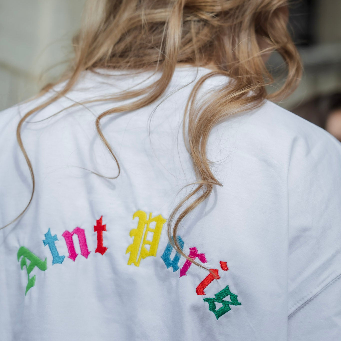 Atnt Color - Tee Shirt Oversize Blanc brodé