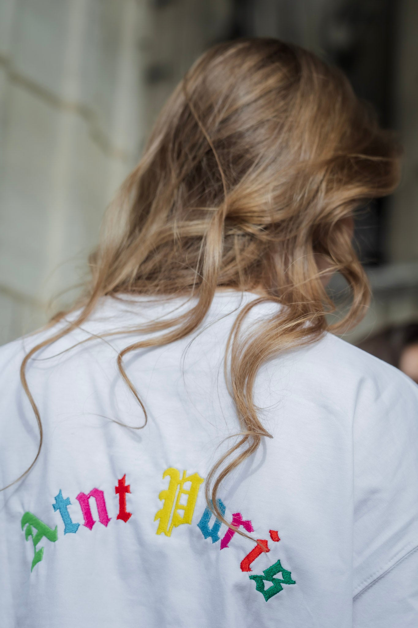 Atnt Color - Tee Shirt Oversize Blanc brodé