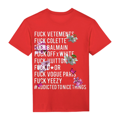 Tee shirt Unisexe Rouge Fuck Flower