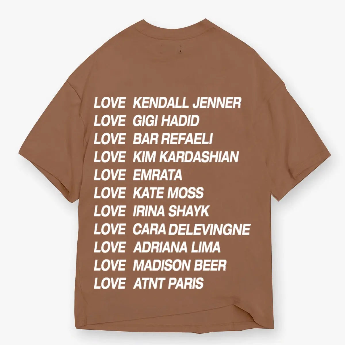 Love t-shirt oversize marron ATNT PARIS, vue de dos.